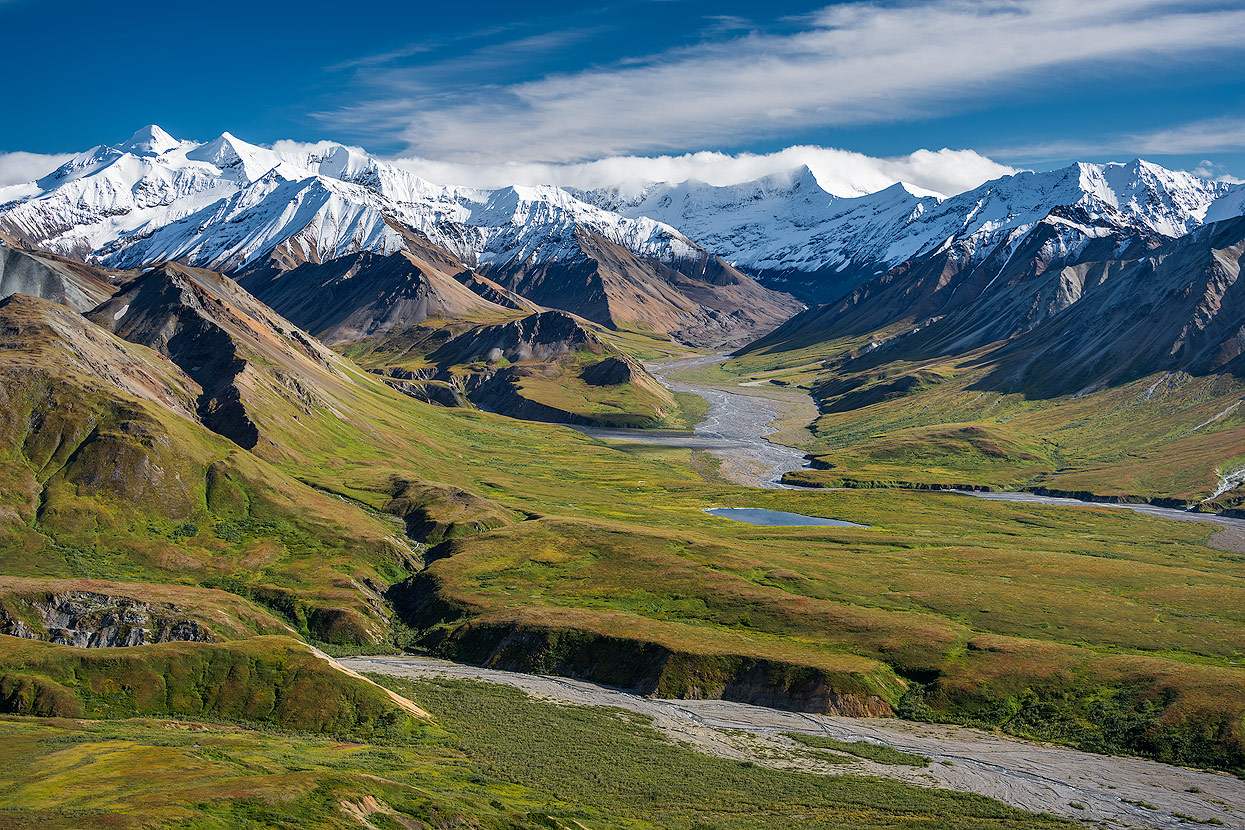 View of Alaska Range from Eielson Visitor Center in Denali National Park