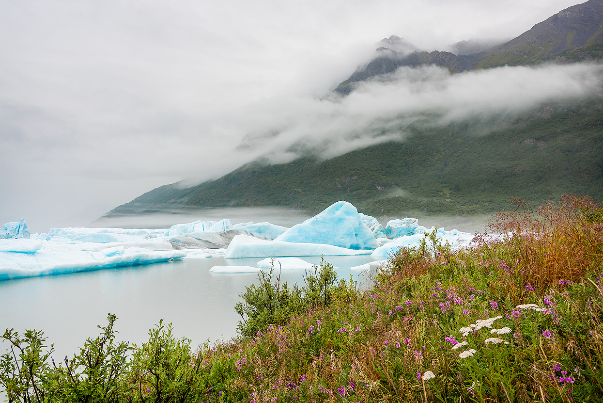Pure blue ice flows from Knik Glacier