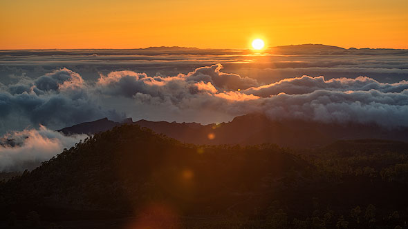 Sunset behind La Palma
