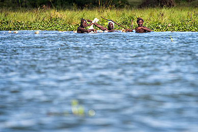 Fishermen at lake Naivasha
