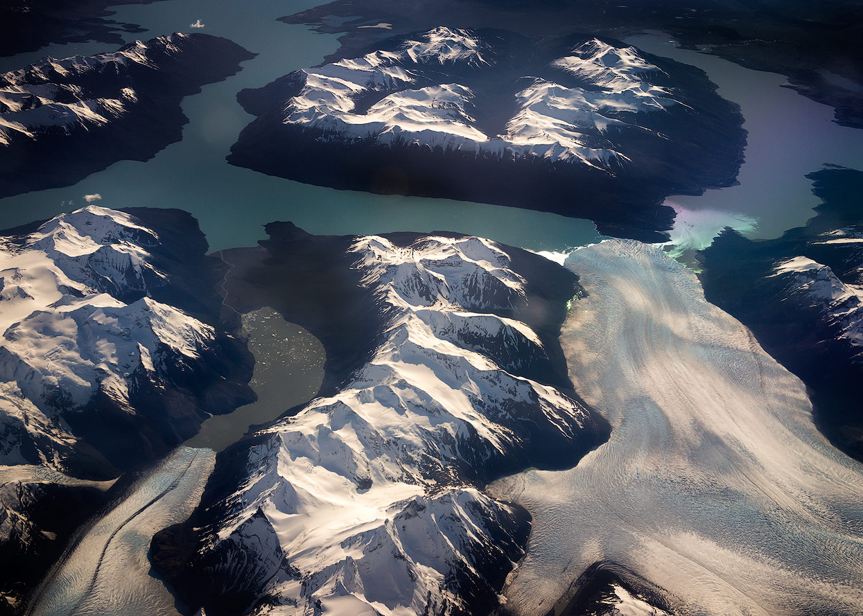 Luftaufnahme des Perito Moreno im Los Glaciares National Park