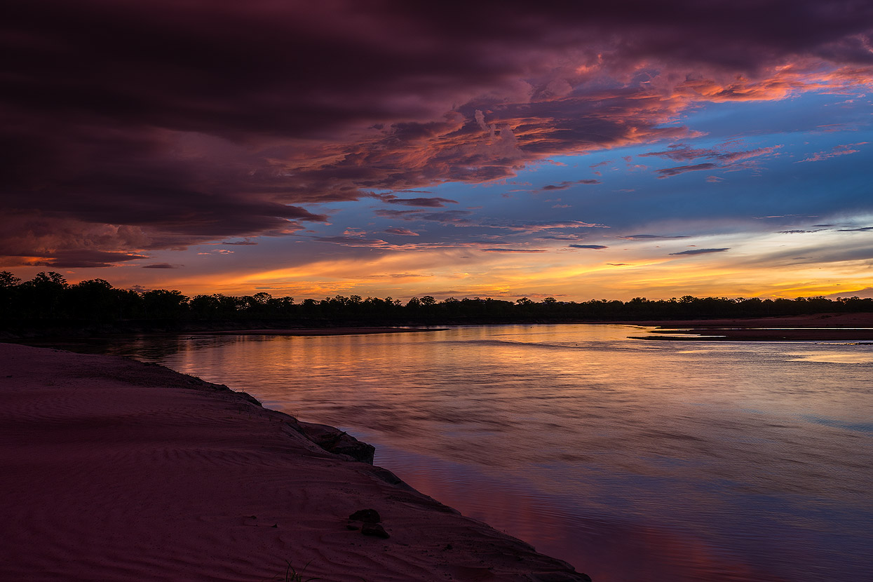 Dramatic sunset at South Luangwa National Park. This shot was taken at our scenic Campsite.